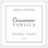 キャンドルラベルミニマリスト製品ブランディング スクエアシール (正面)