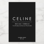 キャンドルラベルミニマルエレガントリストホワイト（黒） フードラベル (シングルラベル)