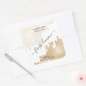 キャンドルラベルモダンハニカム蜜蝋 スクエアシール (封筒)