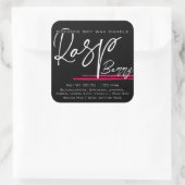 キャンドルラベルモダンプレインブラックラズベリー スクエアシール (バッグ)