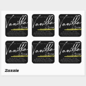 キャンドルラベルモダンプレーン黒バニラ スクエアシール (シート)