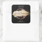 キャンドルラベルモダン白ミニマル大理石金ゴールド瓶 スクエアシール (バッグ)