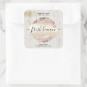 キャンドルラベルモダン白ミニマル大理石金ゴールド瓶 スクエアシール (バッグ)