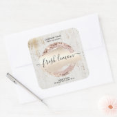 キャンドルラベルモダン白ミニマル大理石金ゴールド瓶 スクエアシール (封筒)