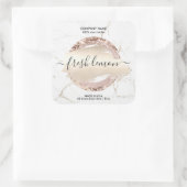 キャンドルラベルモダン白ミニマル大理石金ゴールド瓶 スクエアシール (バッグ)