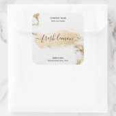 キャンドルラベルモダン白ミニマル大理石金ゴールド瓶 スクエアシール (バッグ)