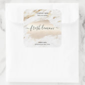 キャンドルラベルモダン白ミニマル大理石金ゴールド瓶 スクエアシール (バッグ)