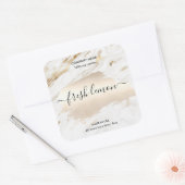 キャンドルラベルモダン白ミニマル大理石金ゴールド瓶 スクエアシール (封筒)