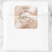 キャンドルラベルモダン赤面ピンクグリッター スクエアシール (バッグ)