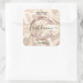 キャンドルラベルモダン赤面ピンクグリッター スクエアシール (バッグ)