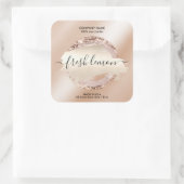 キャンドルラベルモダン赤面ピンクグリッター スクエアシール (バッグ)