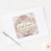 キャンドルラベルモダン赤面ピンクシルク スクエアシール (封筒)