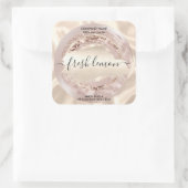 キャンドルラベルモダン赤面ピンクシルク スクエアシール (バッグ)