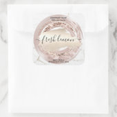 キャンドルラベルモダン赤面ピンク金ゴールド大理石 スクエアシール (バッグ)