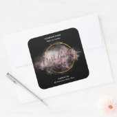 キャンドルラベルモダン高級グリッター瓶 スクエアシール (封筒)