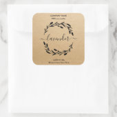 キャンドルラベル素朴ラベンダーリース瓶ラベル スクエアシール (バッグ)