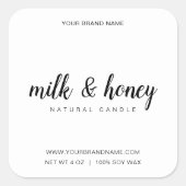 キャンドルラベル編集可能製品ラベル スクエアシール (正面)