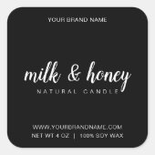 キャンドルラベル編集可能製品ラベル スクエアシール (正面)