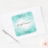 キャンドルラベル製品アクアブルーjarラベル スクエアシール (封筒)