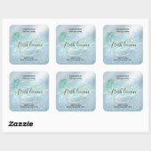 キャンドルラベル製品ラベルの青い水色 スクエアシール (シート)