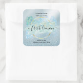 キャンドルラベル製品ラベルの青い水色 スクエアシール (バッグ)