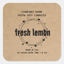 キャンドルラベル製品ラベルクラフト紙jarラベル スクエアシール