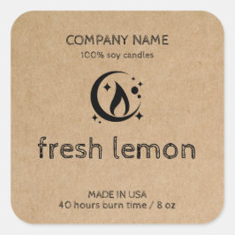 キャンドルラベル製品ラベルクラフト紙jarラベル スクエアシール