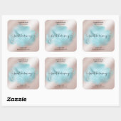 キャンドルラベル製品ラベルティール(緑がかった色)jarラベル スクエアシール (シート)