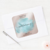 キャンドルラベル製品ラベルティール(緑がかった色)jarラベル スクエアシール (封筒)