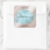 キャンドルラベル製品ラベルティール(緑がかった色)jarラベル スクエアシール (バッグ)