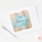 キャンドルラベル製品ラベルティール（緑がかった色）jarラベル スクエアシール (封筒)