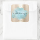 キャンドルラベル製品ラベルティール（緑がかった色）jarラベル スクエアシール (バッグ)