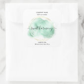 キャンドルラベル製品ラベルティール(緑がかった色)jarラベル スクエアシール (バッグ)