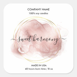 キャンドルラベル製品ラベルティール（緑がかった色）jarラベル スクエアシール