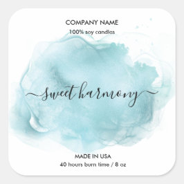 キャンドルラベル製品ラベルティール（緑がかった色）jarラベル スクエアシール