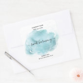 キャンドルラベル製品ラベルティール（緑がかった色）jarラベル スクエアシール (封筒)