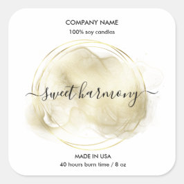 キャンドルラベル製品ラベルティール（緑がかった色）jarラベル スクエアシール