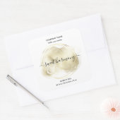 キャンドルラベル製品ラベルティール(緑がかった色)jarラベル スクエアシール (封筒)