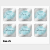 キャンドルラベル製品ラベルティール(緑がかった色)jarラベル スクエアシール (シート)