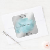 キャンドルラベル製品ラベルティール(緑がかった色)jarラベル スクエアシール (封筒)