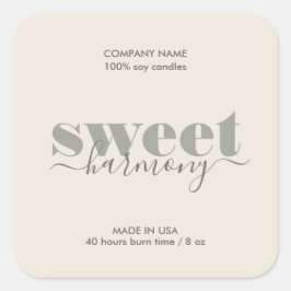 キャンドルラベル製品ラベルモダンミニマリストSage スクエアシール