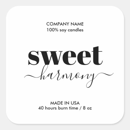 キャンドルラベル製品ラベルモダンミニマル スクエアシール (正面)