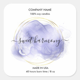 キャンドルラベル製品ラベルラベンダー瓶ラベル スクエアシール
