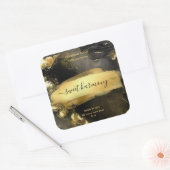 キャンドルラベル製品ラベル黒金ゴールドjarラベル スクエアシール (封筒)