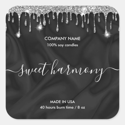キャンドルラベル製品ラベルsilver jarラベル スクエアシール (正面)