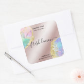 キャンドルラモダンベミニマルル虹色 スクエアシール (封筒)