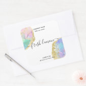 キャンドルラモダンベミニマルル虹色 スクエアシール (封筒)