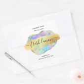 キャンドルラモダンベミニマルル虹色 スクエアシール (封筒)