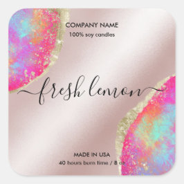 キャンドルラモダンベミニマルル虹色 スクエアシール