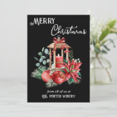 キャンドルランタンポインセチアとリンゴ事業 シーズンカード (スタンド正面)